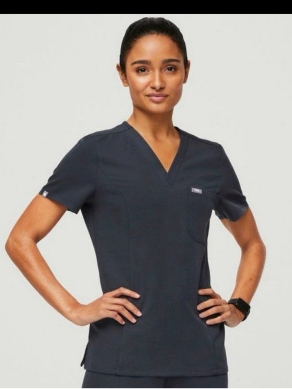 FIGS Catarina Slim Scrub Top XS in Night Sky